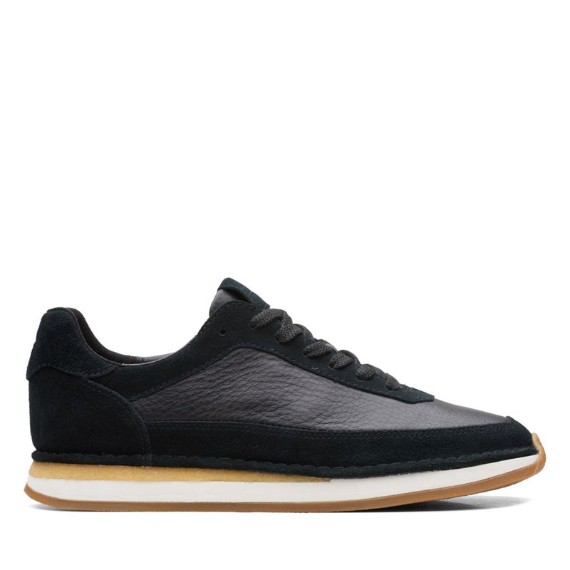 Black Men's Clarks Craft Run Lace Sneakers | MNJVEWR10