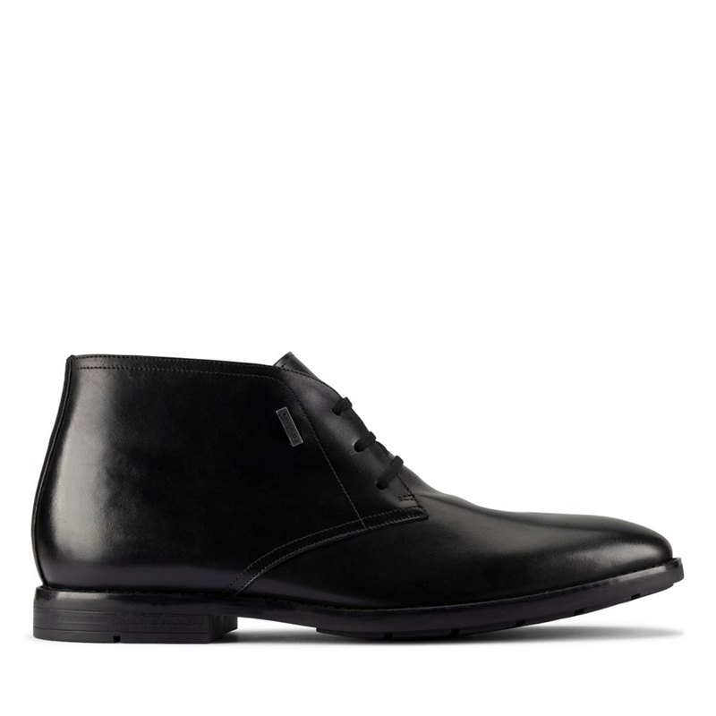 Black Men's Clarks Ronnie Lo GORE-TEX Ankle Boots | NHJTCLM26