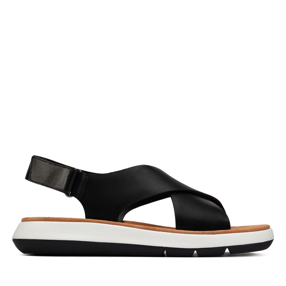 Black Women's Clarks Jemsa Cross Sandals | LXBOSJY93