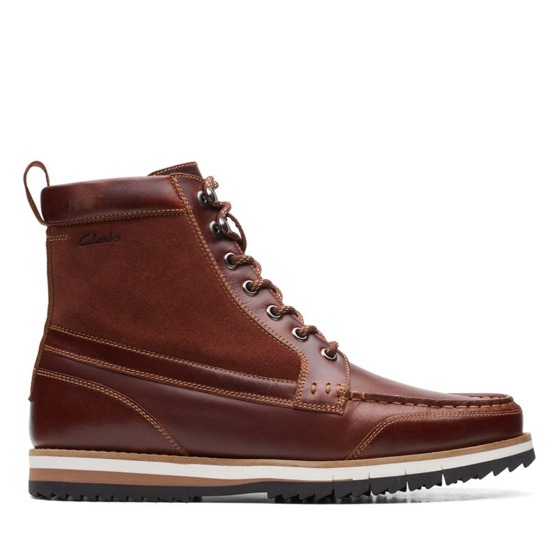 Brown Men's Clarks Durston Hi Ankle Boots | QXGAFRH59