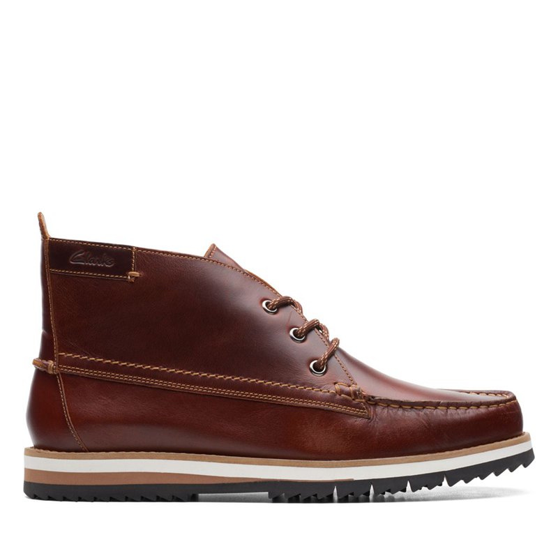 Brown Men's Clarks Durston Mid Ankle Boots | OJZARVF37