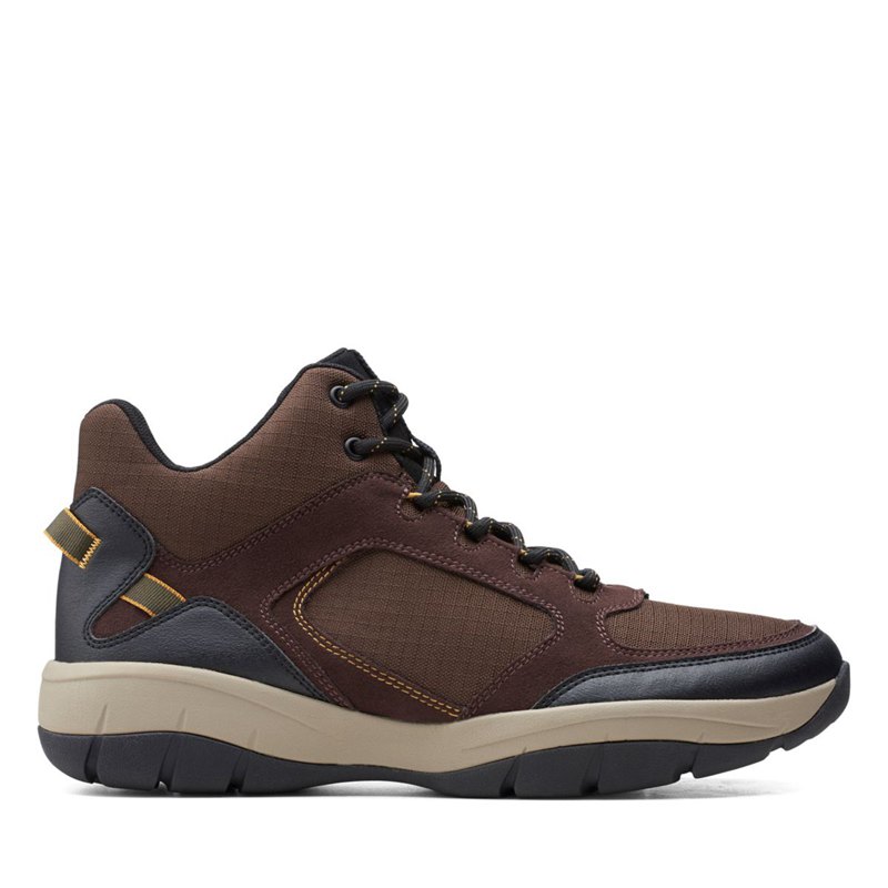 Brown Men's Clarks Ervin Mid Ankle Boots | HMRTVWD59