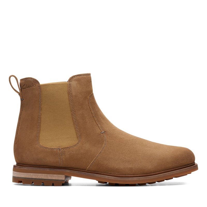 Brown Men's Clarks Foxwell Top Chelsea Boots | BKVSAWH67