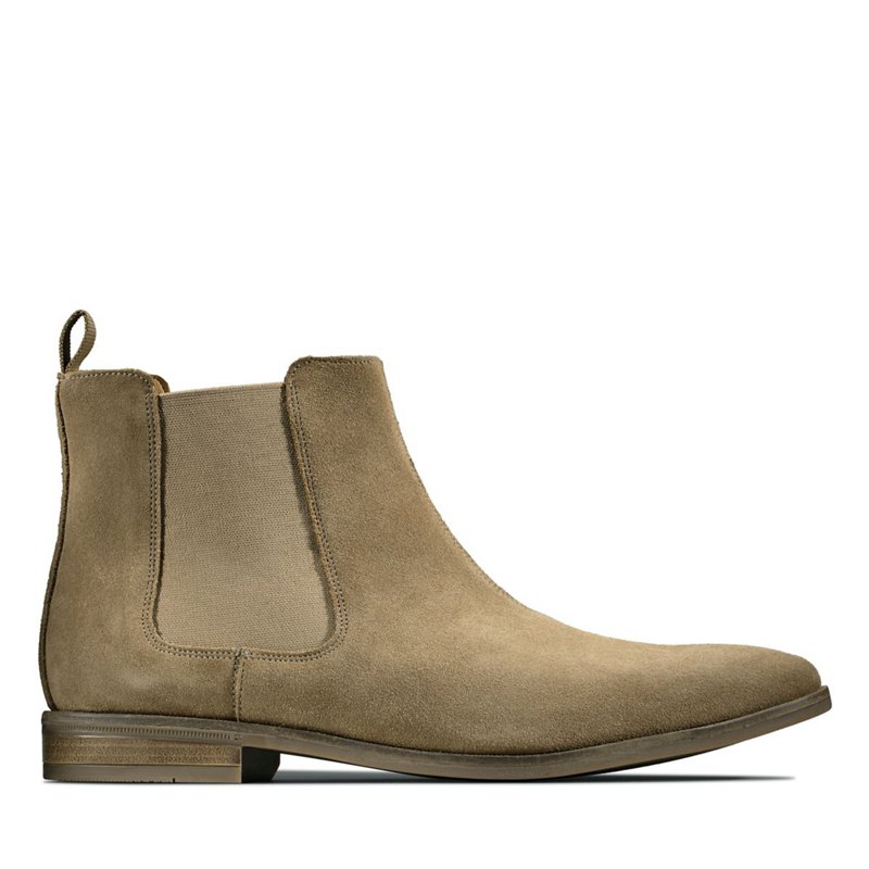 Brown Men's Clarks Stanford Top Chelsea Boots | IQZYULS07