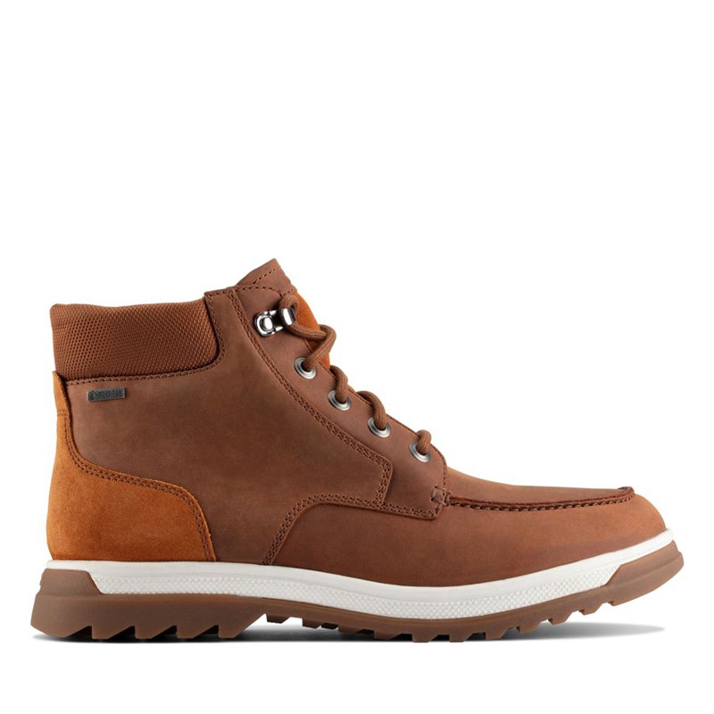 Dark Brown Men's Clarks Ripway Hi GTX Ankle Boots | JZTCMSQ68