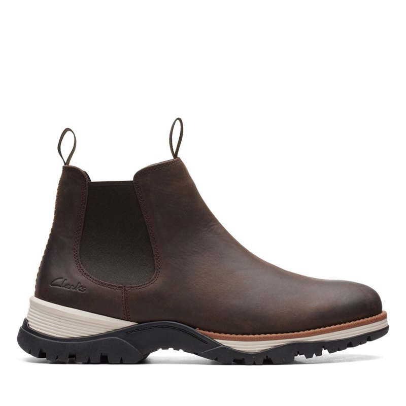 Dark Brown Men's Clarks Topton Chelsea Boots | ZMOEUQI48