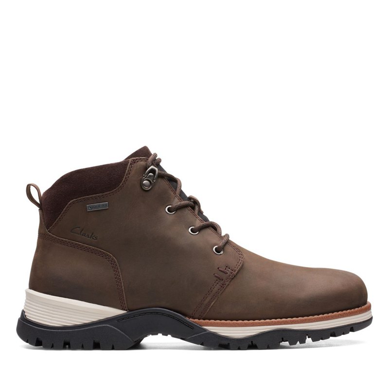 Dark Brown Men's Clarks Topton Mid GORE-TEX Ankle Boots | AYMOUTQ75