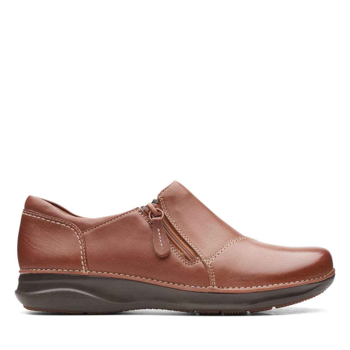 Dark Brown Women's Clarks Appley Zip Casual Shoes | MEHRJKL69
