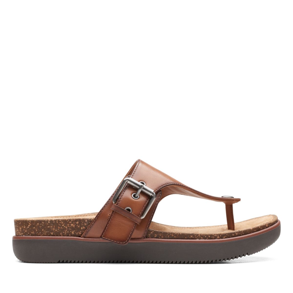 Dark Brown Women's Clarks Elayne Step Flip Flops | ZEXUFHT19