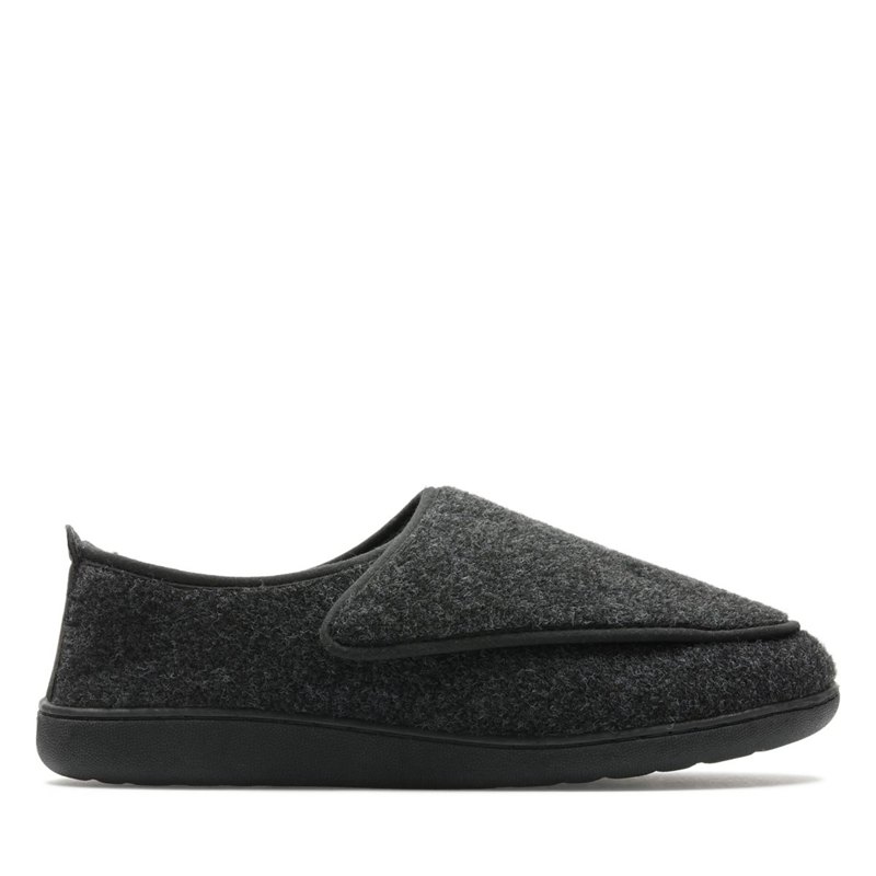 Dark Grey Men's Clarks King Riptape Slip On | VIEYSLJ90
