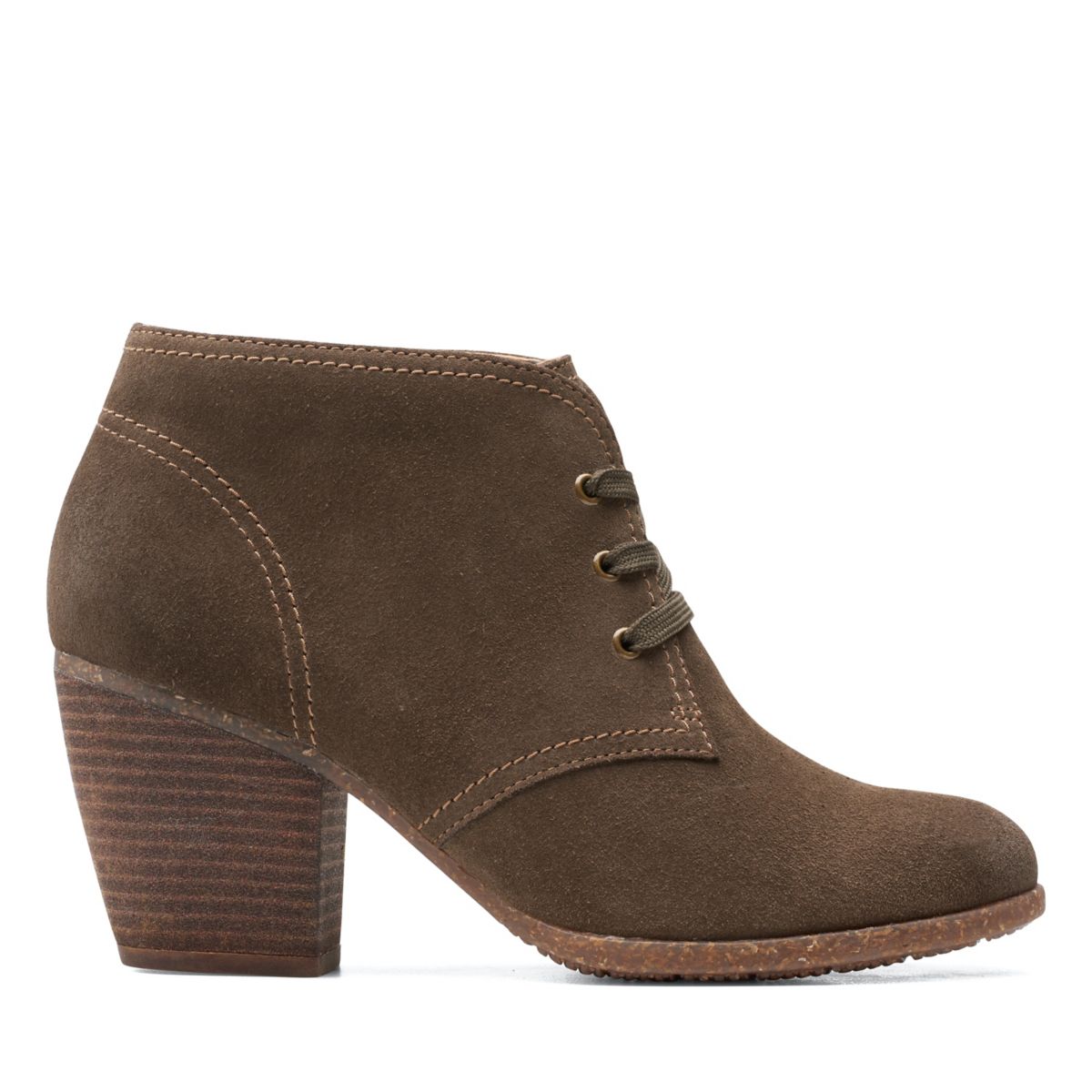 Dark Olive Women's Clarks Bergen Lace High Heel Boots | PBXOCLT27