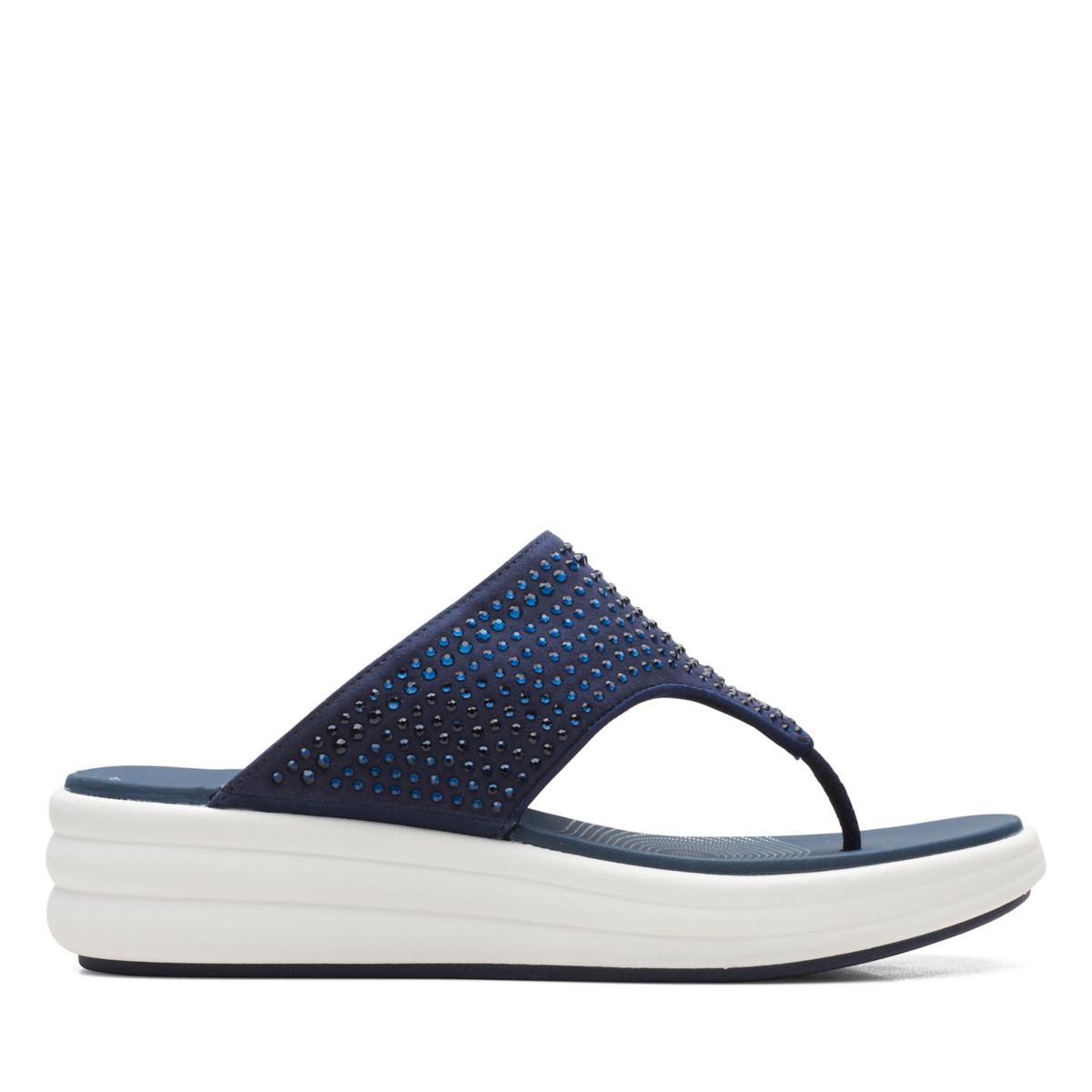 Navy Women's Clarks Drift Jaunt Flip Flops | TMOKYSQ57